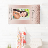 Sweet 16 Birthday Foto Blush Pink Glitzer Girly Banner (Insitu)
