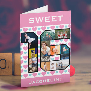 Sweet 16 Birthday Foto Card Karte