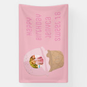 Sweet 16 Birthday Foto Pink Ice Cream Party Banner (Vertikal)