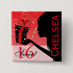 Sweet 16 Birthday Girl Button