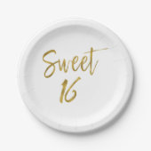 Sweet 16 Birthday Gold Foil Pappteller (Vorderseite)