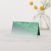 Sweet 16 Birthday Green Glitzer & Green Gem Platzkarte (Rückseite)
