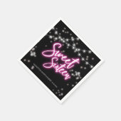 Sweet 16 Birthday Hot Pink Neon-Themed Party Serviette (Ecke)