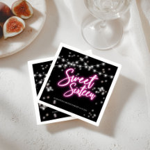 Sweet 16 Birthday Hot Pink Neon-Themed Party