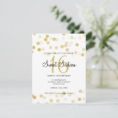 Sweet 16 Birthday Imitate Gold Foil Glitzer Lights Einladung (Stehend Vorderseite)