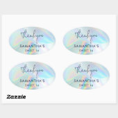 Sweet 16 Birthday Imitate Holographic Vielen Dank Ovaler Aufkleber (Blatt)
