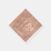 Sweet 16 Birthday Imitats Rose Gold Glitzer Party Serviette (Ecke)