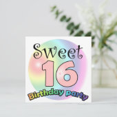 Sweet 16 birthday invitation Custom Einladung (Stehend Vorderseite)