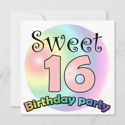 Sweet 16 birthday invitation Custom Einladung (Vorderseite)