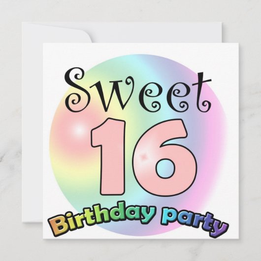 Sweet 16 birthday invitation Custom Einladung (Vorderseite)