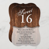 Sweet 16 Birthday Invite Barn Wood Country Einladung (Vorne/Hinten)