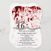Sweet 16 Birthday Invite Blood Spritzer Vampire Go Einladung (Vorne/Hinten)