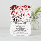 Sweet 16 Birthday Invite Blood Spritzer Vampire Go Einladung (Stehend Vorderseite)