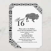 Sweet 16 Birthday Invite Boho Buffalo Tribal Patte Einladung (Vorne/Hinten)