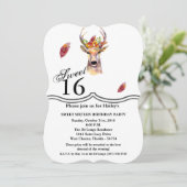 Sweet 16 Birthday Invite boho Reh Buck Head Brown Einladung (Stehend Vorderseite)