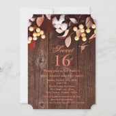 Sweet 16 Birthday Invite Cotton Branch on Dark Woo Einladung (Vorderseite)