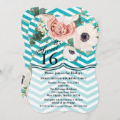 Sweet 16 Birthday Invite Geometric Rose Zickzack T Einladung (Vorne/Hinten)