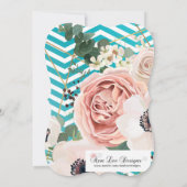 Sweet 16 Birthday Invite Geometric Rose Zickzack T Einladung (Rückseite)