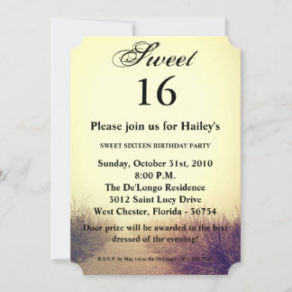 Sweet 16 Birthday Invite Sunrise Pathway Walkway P Einladung
