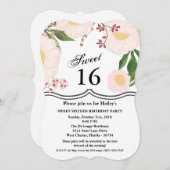 Sweet 16 Birthday Invite White Floral Blume auf W Einladung (Vorne/Hinten)
