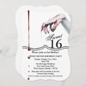 Sweet 16 Birthday Invite Zombie Tropfen Vampire Einladung (Vorne/Hinten)