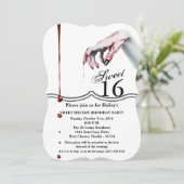 Sweet 16 Birthday Invite Zombie Tropfen Vampire Einladung (Stehend Vorderseite)