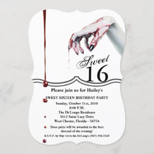Sweet 16 Birthday Invite Zombie Tropfen Vampire Einladung