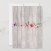 Sweet 16 Birthday Lights Rustic Wood Floral Einlad Einladung (Rückseite)