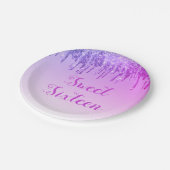 Sweet 16 Birthday Lila Glitzer Sparkle Pappteller (Schrägansicht)