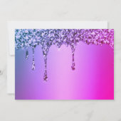 Sweet 16 Birthday Lila Sparkle Glitzer Tropfen Save The Date (Rückseite)