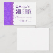 SWEET 16 BIRTHDAY Lila Table Cards V03E Platzkarte (Vorne/Hinten)
