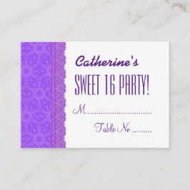 SWEET 16 BIRTHDAY Lila Table Cards V03E Platzkarte