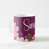 Sweet 16 Birthday mit rosa Daisies Kaffeetasse (Vorderseite Links)