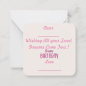 Sweet 16 Birthday Note Card Mitteilungskarte (Rückseite)