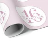 Sweet 16 Birthday Orchid Lila Personalisiert Geschenkpapier (Rolleneckpunkt)