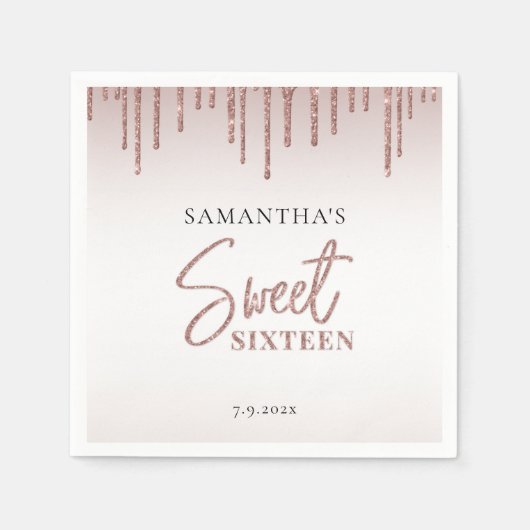 Sweet 16 Birthday Party Custom Paper Serviette (Vorderseite)