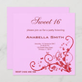 Sweet 16 Birthday Party Einladung (Vorne/Hinten)