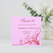 Sweet 16 Birthday Party Einladung (Stehend Vorderseite)