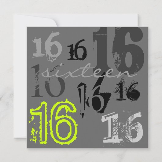 Sweet 16 Birthday Party Einladungen (Vorderseite)