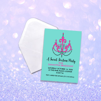 Sweet 16 Birthday Party Einladungen (Aquamarin)
