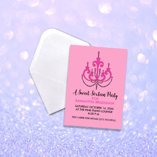 Sweet 16 Birthday Party Einladungen (Pink)