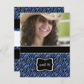 Sweet 16 Birthday Party Einladungen {Zebra Print} (Vorne/Hinten)