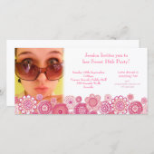 Sweet 16 Birthday Party Foto Card Vorlage (Vorne/Hinten)