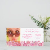 Sweet 16 Birthday Party Foto Card Vorlage (Stehend Vorderseite)