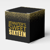 Sweet 16 Birthday Party Gefallen Box FX Gold Glitz Geschenkschachtel (Vorderseite)