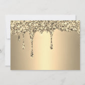 Sweet 16 Birthday Party Gold Sparkle Glitzer Tropf Save The Date (Rückseite)