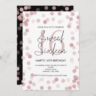 Sweet 16 Birthday Party Rose Gold Glam Glitzer Einladung