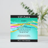 Sweet 16 Birthday Party VIP Pass Disco 2 Einladung (Stehend Vorderseite)