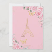 Sweet 16 Birthday Pink Floral Paris Eiffel Gold Einladung (Rückseite)