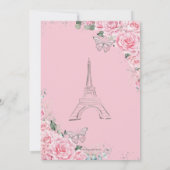 Sweet 16 Birthday Pink Floral Paris Eiffel Silver Einladung (Rückseite)
